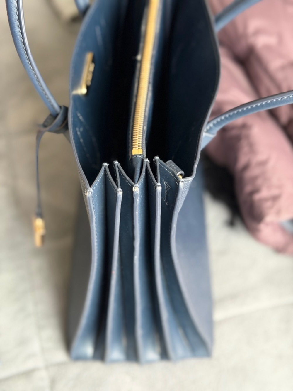 Michael Kors Mercer Pebbled Leather Tote - Admiral Blue - Picture 3 of 8